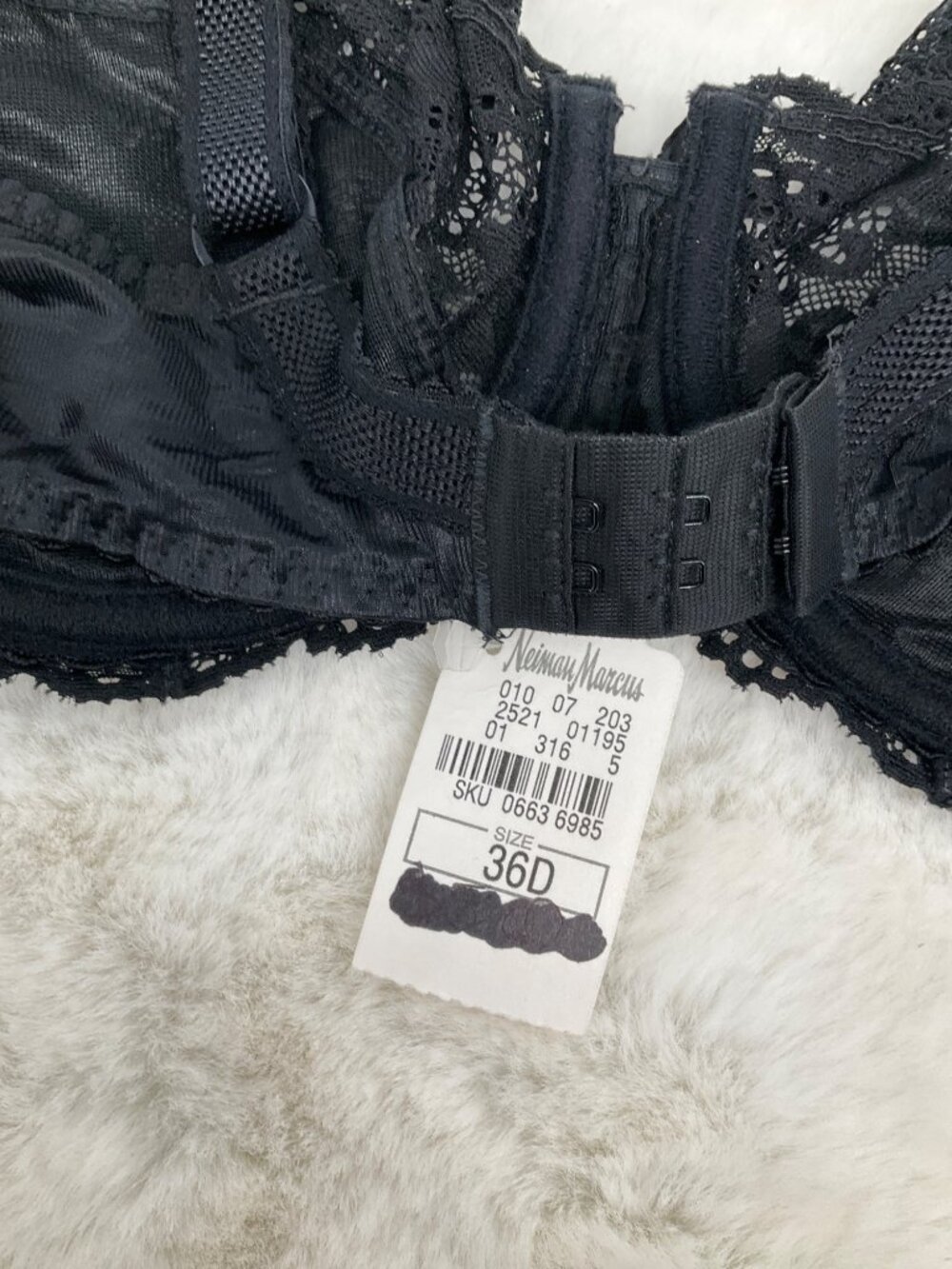 Chantelle size 36D Black Lace Unlined underwire Bra style 1195 NEW - Picture 7 of 8
